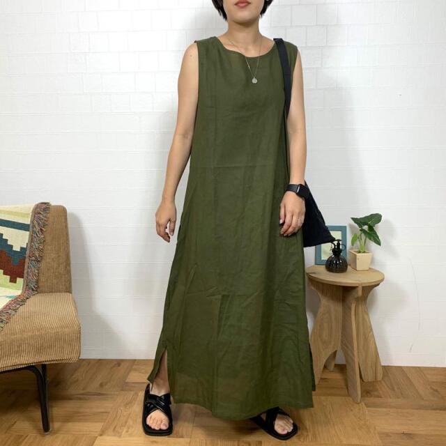 綿麻ノースリーブワンピース
