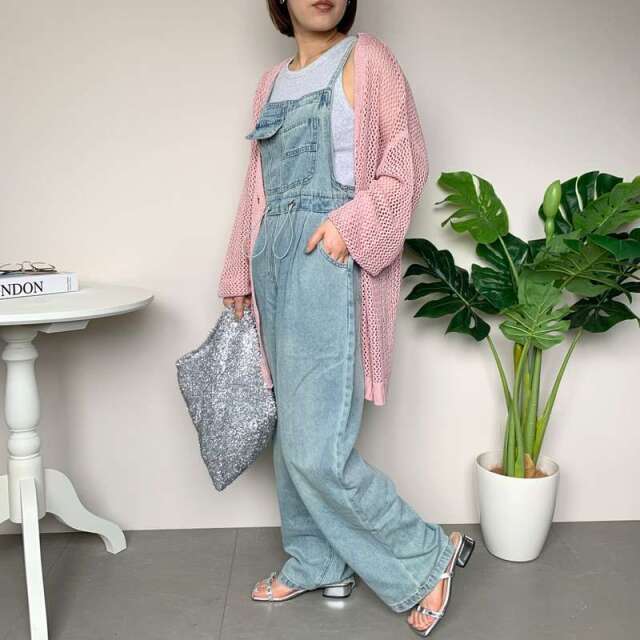 デニムライクキャミサロペット☆ デニムライクキャミサロペット-short & regular | 小柄・低身長