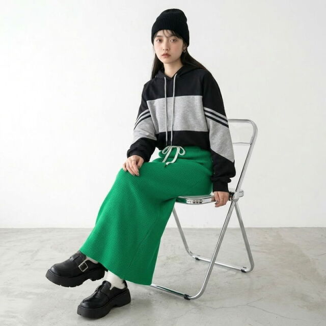 リブIラインスカート