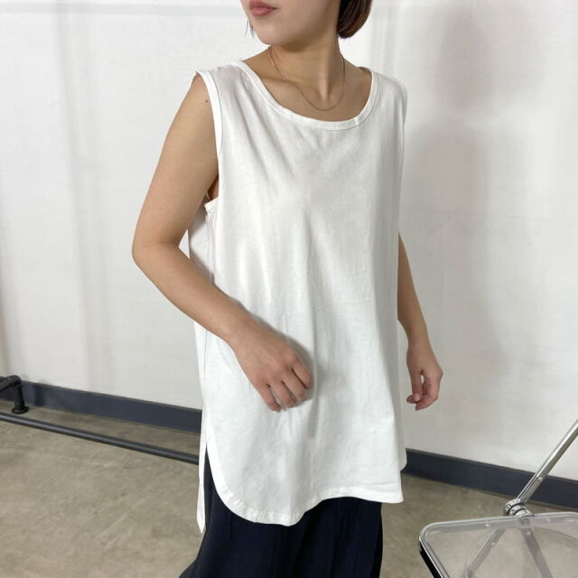 裾ラウンドタンクトップ