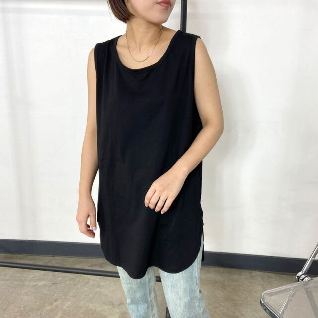 裾ラウンドタンクトップ