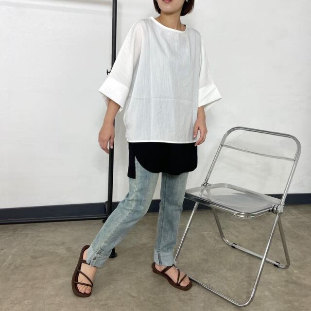 裾ラウンドタンクトップ