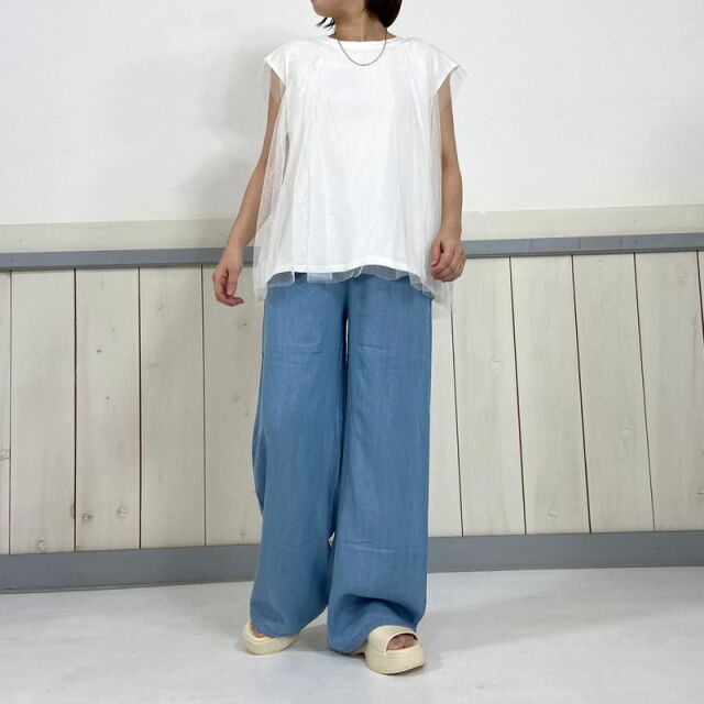 サマーデニムワイドパンツ