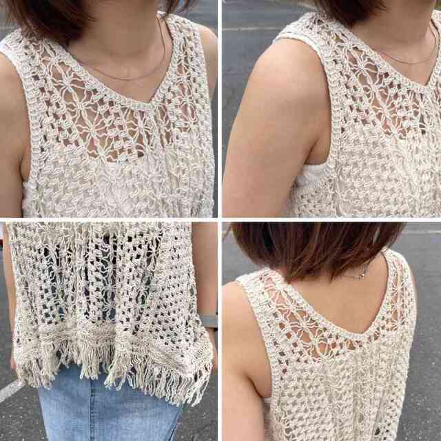 クロシェフリンジベスト