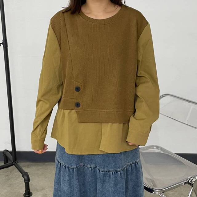 ニットソー切替プルオーバー