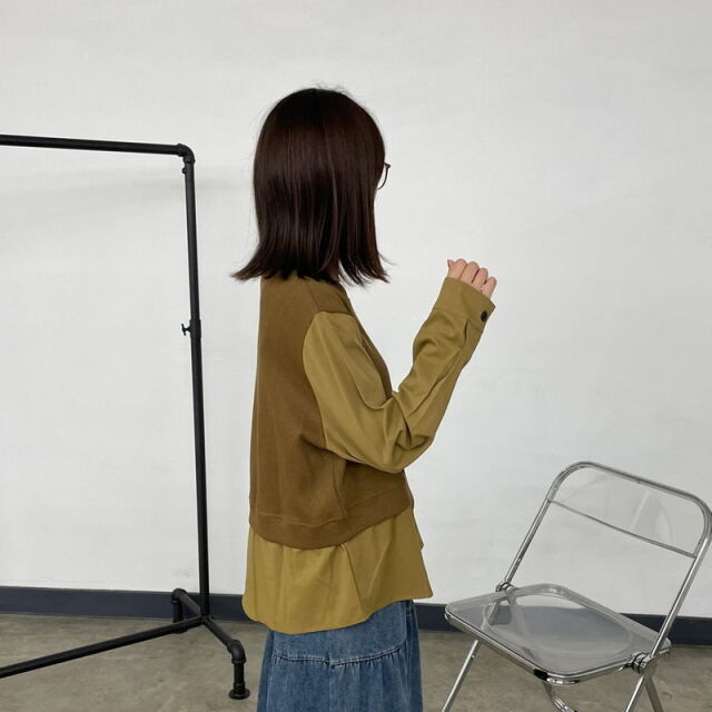 ニットソー切替プルオーバー