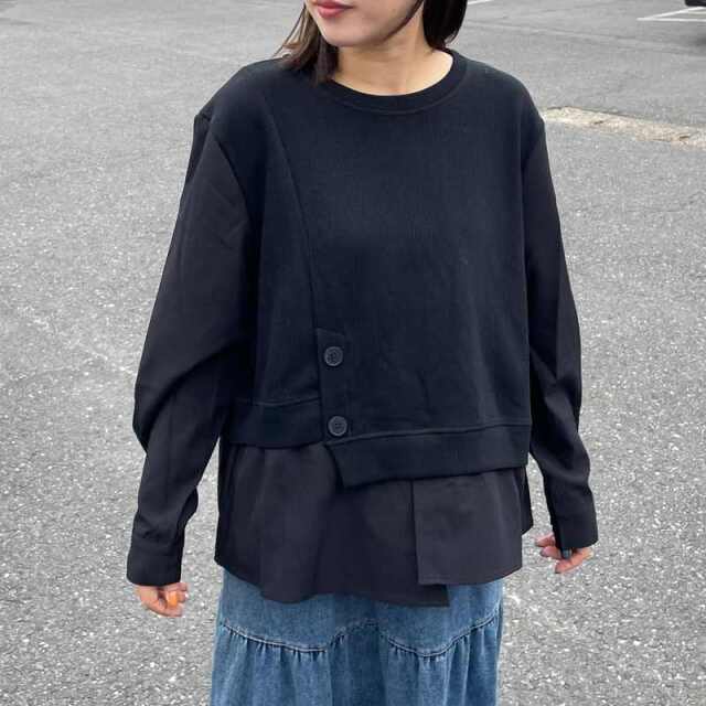 ニットソー切替プルオーバー