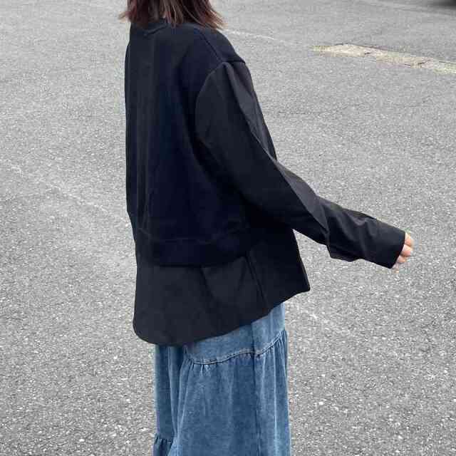 ニットソー切替プルオーバー