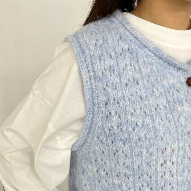 スカシ起毛ベスト