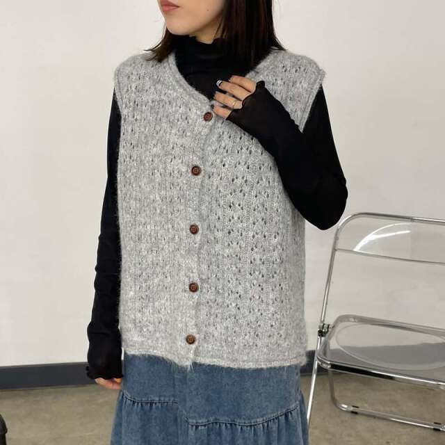 スカシ起毛ベスト