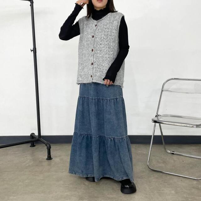 スカシ起毛ベスト