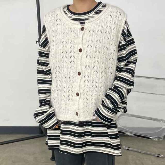 スカシ起毛ベスト