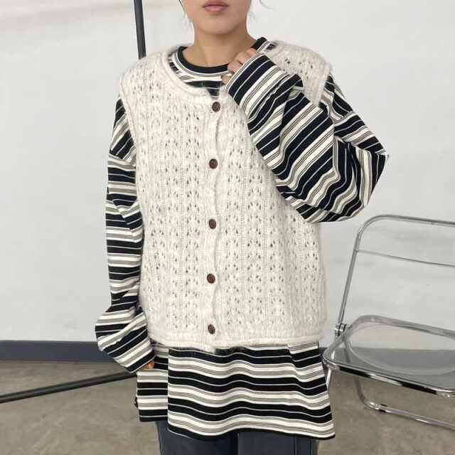 スカシ起毛ベスト