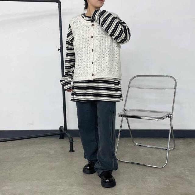 スカシ起毛ベスト