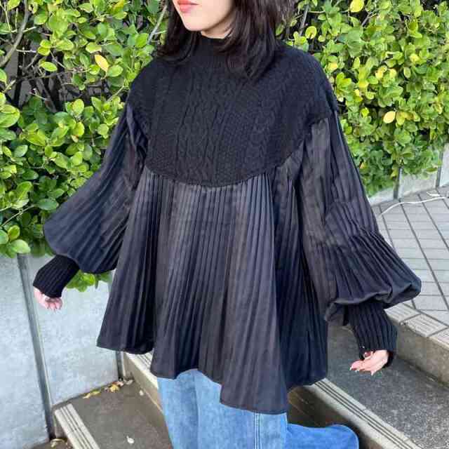 ケーブルプリーツチュニック