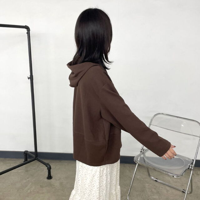 コクーン切替プルオーバーパーカー