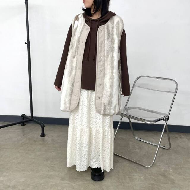 コクーン切替プルオーバーパーカー