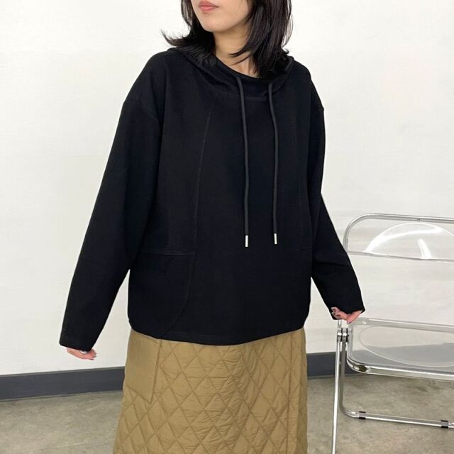 コクーン切替プルオーバーパーカー