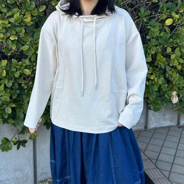 コクーン切替プルオーバーパーカー