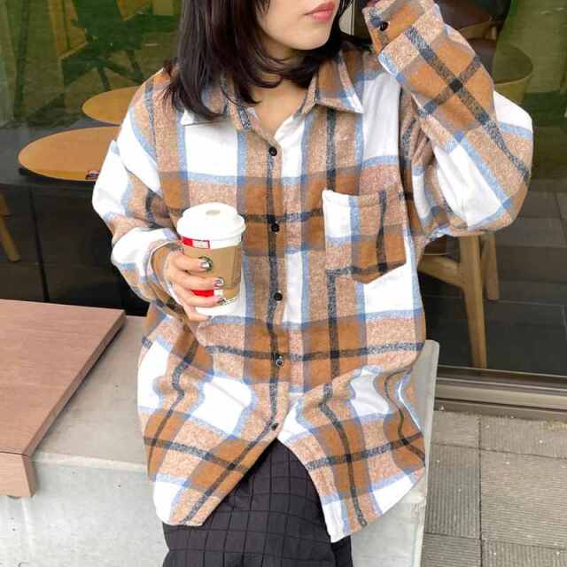 暖チェックシャツ