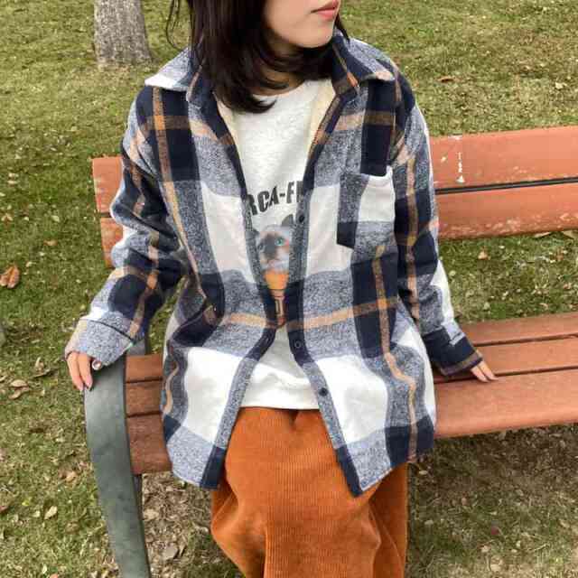 暖チェックシャツ