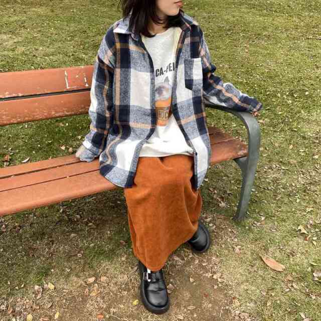 暖チェックシャツ