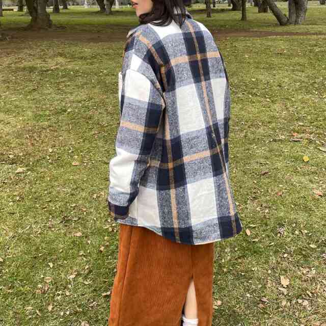 暖チェックシャツ