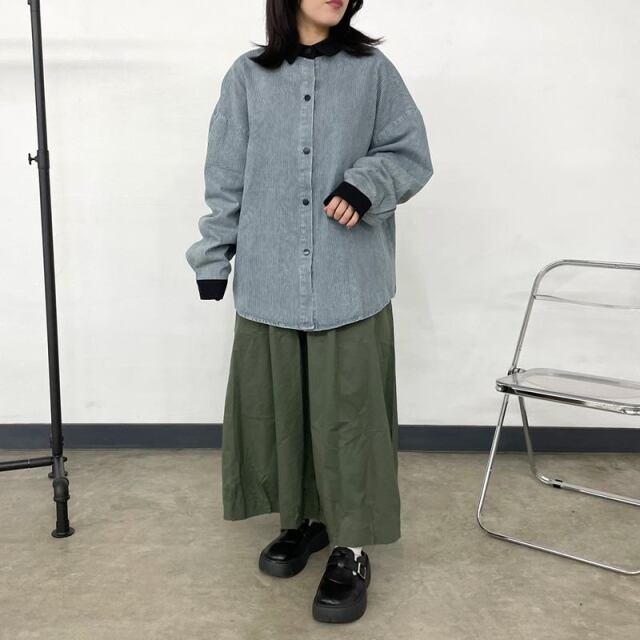 薄ツイル裾タックコクーンスカート