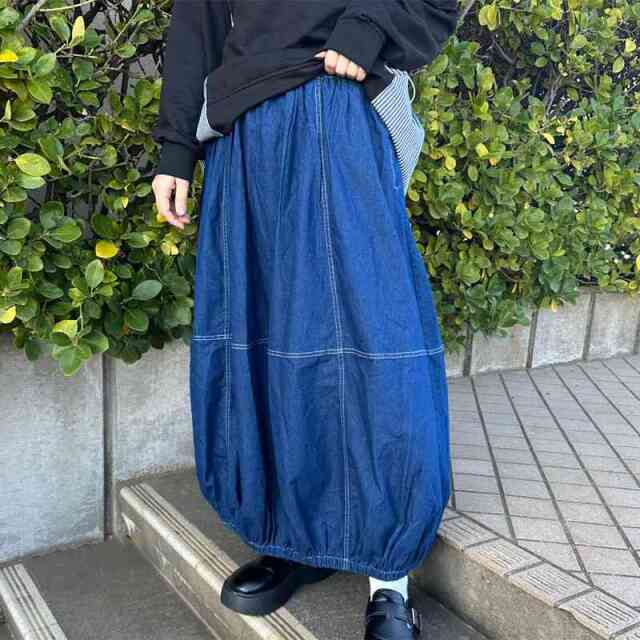 デニムコクーンスカート