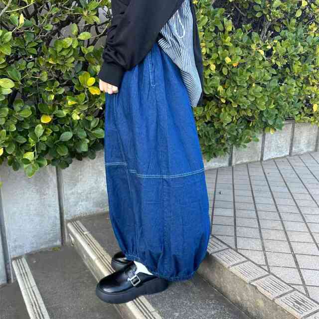 デニムコクーンスカート