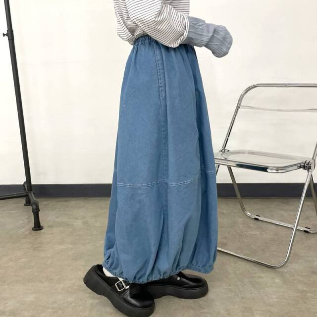 デニムコクーンスカート