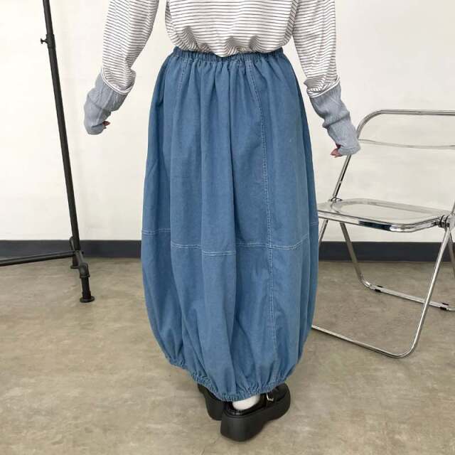 デニムコクーンスカート