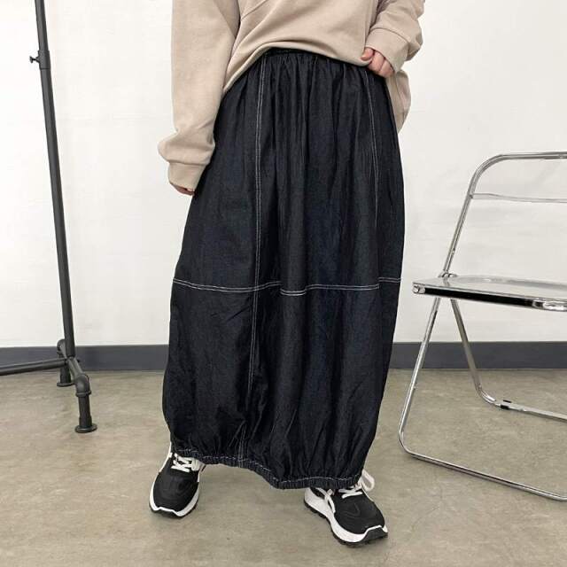 デニムコクーンスカート