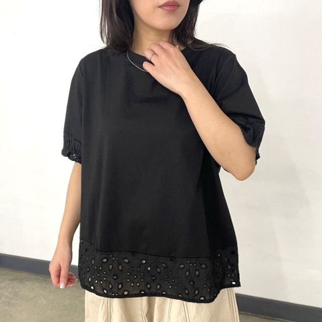 袖レース切替プルオーバー