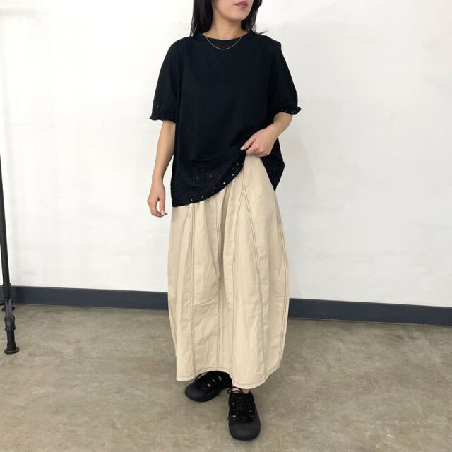袖レース切替プルオーバー