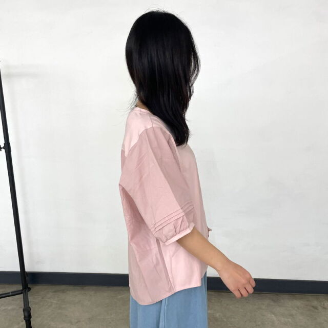 布帛切替プルオーバー
