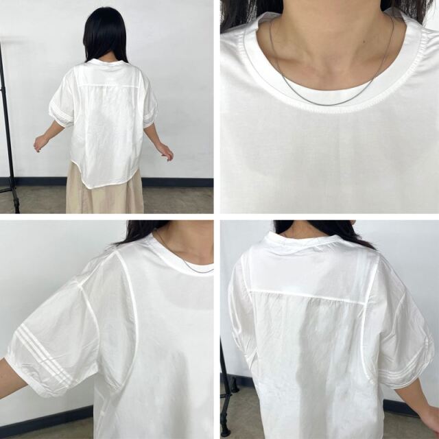 布帛切替プルオーバー