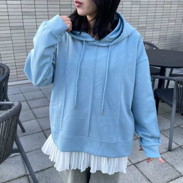 ポコ縫いプルオーバーパーカー