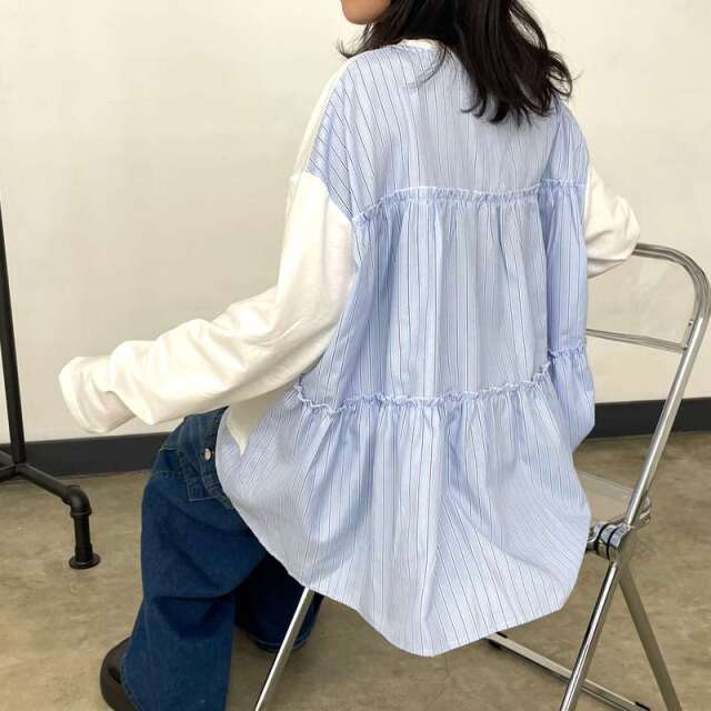 バックストライプティアードプルオーバー