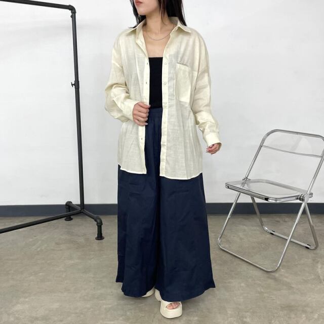 裾フリルツイルパンツ