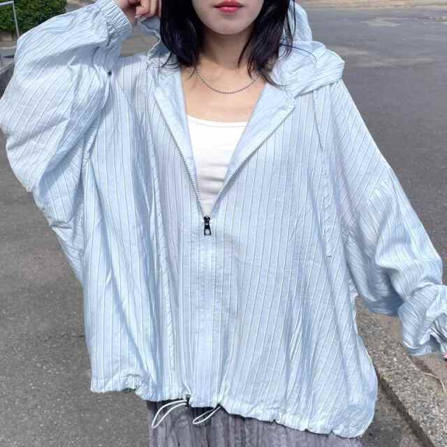ストライプシアーZIPパーカー