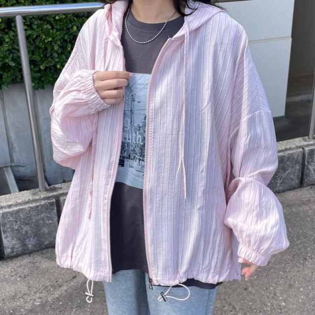 ストライプシアーZIPパーカー