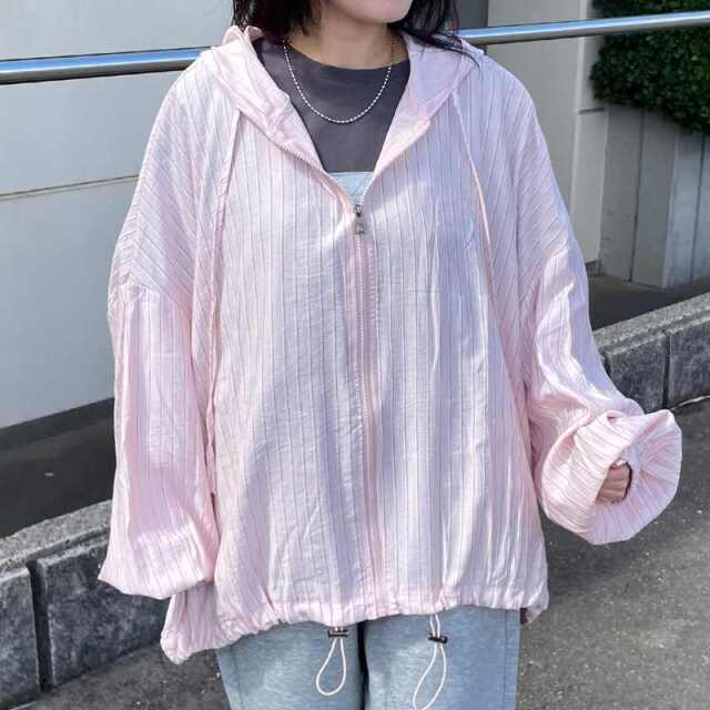 ストライプシアーZIPパーカー
