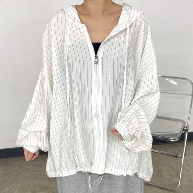 ストライプシアーZIPパーカー