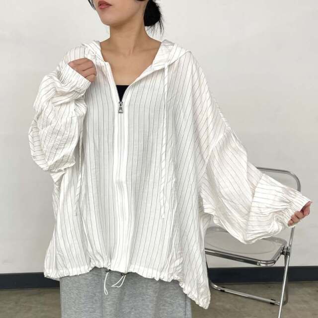ストライプシアーZIPパーカー