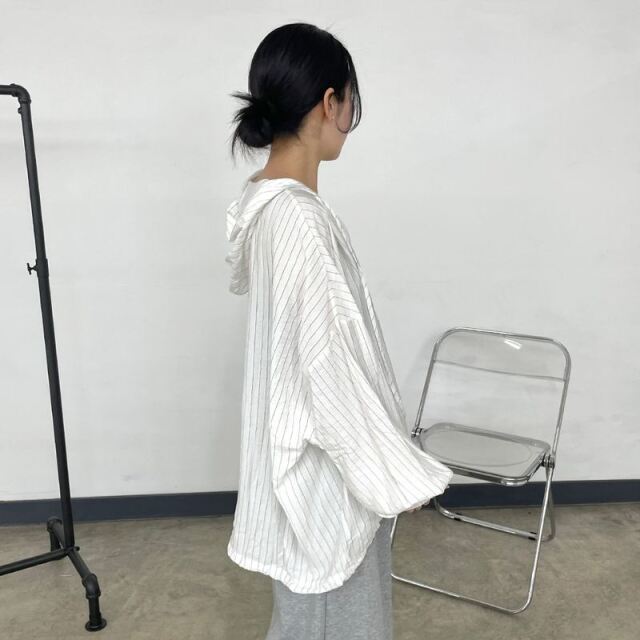 ストライプシアーZIPパーカー