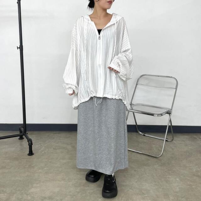 ストライプシアーZIPパーカー