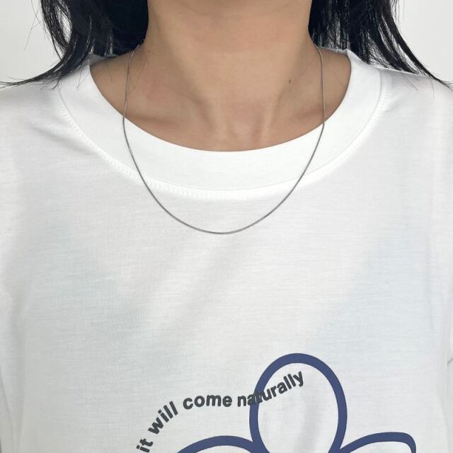 袖フリル花モチーフT