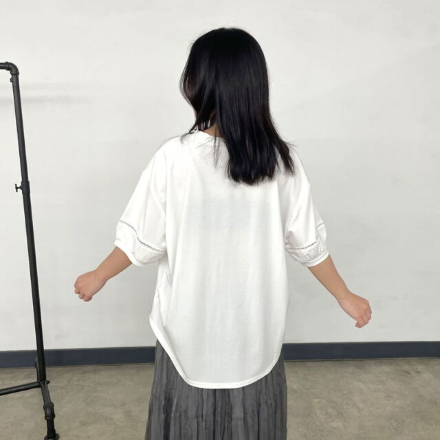 袖切替ロゴTシャツ