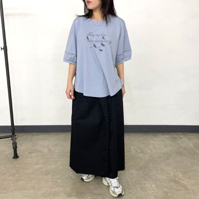 袖切替ロゴTシャツ